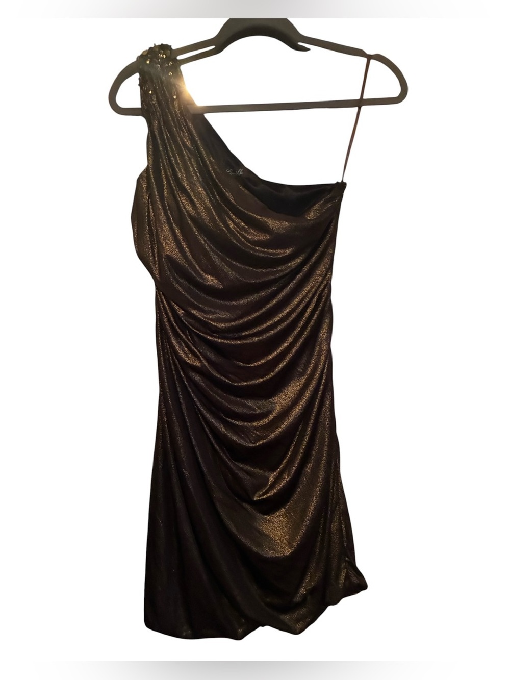 NWT VINTAGE CAMILLE LA VIE BRONZE SHIMMER BODYCON COCKTAIL DRESS SIZE 6